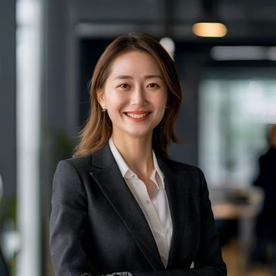 大胸女友创始人李薇女士，身着简洁专业的职业装，面带自信微笑，在品牌办公室内接受采访，展现出卓越的领导力与亲和力
